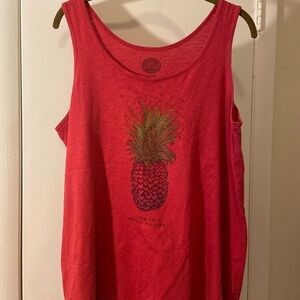 Life Is Good Bright Pink Pineapple Graphic Tank